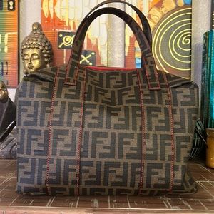 Stunning Fendi Zucca FF Boston Bag